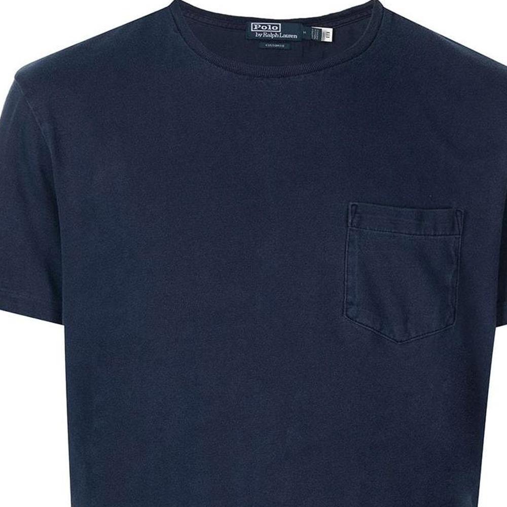 Polo Ralph Lauren Solid Pocket Crew Neck Short Sleeve T-Shirt Men Tops Navy-Blue 710850861-008