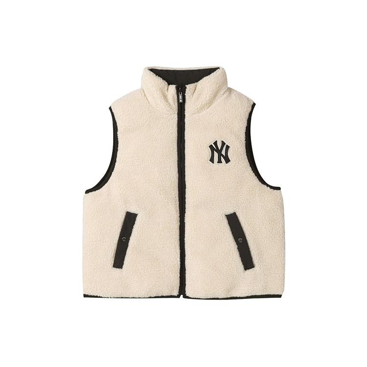 MLB Vests Unisex Khaki Stand Collar Thickened And Fleece Lined Other 3ADVR0116-50BGL XS