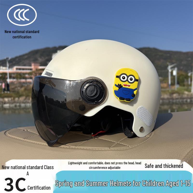 

Unisex Cartoon Electric Scooter Safety Helmet for Kids (Ages 1-15) - 3C Certified, All-Season, Breathable, Sun Protection, Class A Ages 6-15 Child Summer Helmet with Gem Stickers