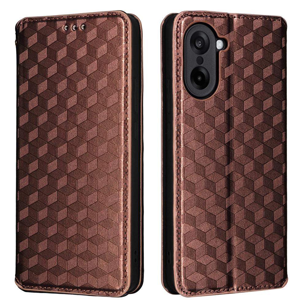 For OnePlus Nord CE5 5G/Ace 5 Racing 5G Case Wallet Rhombus Imprinted Leather Phone Cover