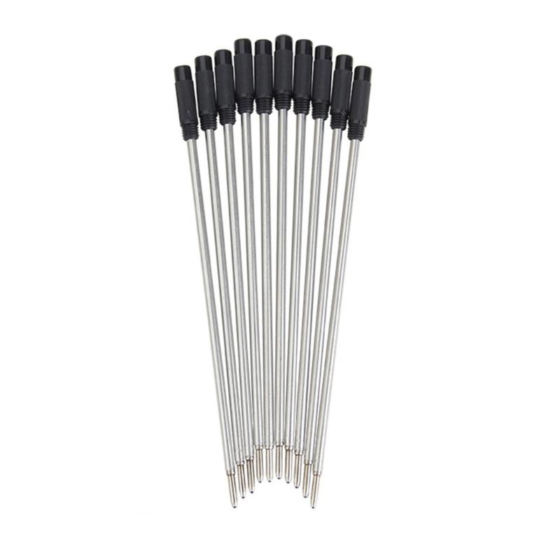 10 Stück austauschbare Kugelschreiberminen, Kugelschreiber-Metallminen Metallmine für Drehkugelschreiber, 1,0 mm Spitze