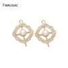 14 Karat Vergoldetes Kupfer Inlay Zirkon Perlen Verbinder Anhänger DIY Halskette Ohrringe Charms Zubehör Zubehör Schmuckherstellung