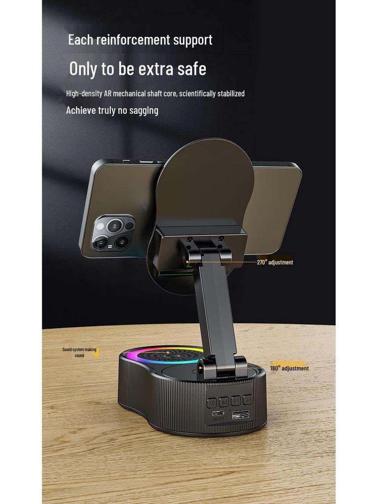 2025 Induction Phone Holder & Power Bank with Bluetooth Speaker & Desktop Sound System