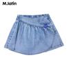 M.Latin Girls' Asymmetrical Design Denim Shorts