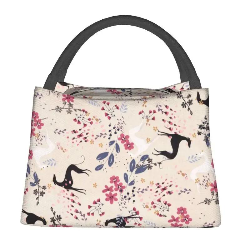 

Greyt Greyhound Silhouettes Изолированная сумка для обеда для женщин Whippet Sighthound Dog Cooler Термобокс для еды Работа и путешествия 28x17x16CM хаки