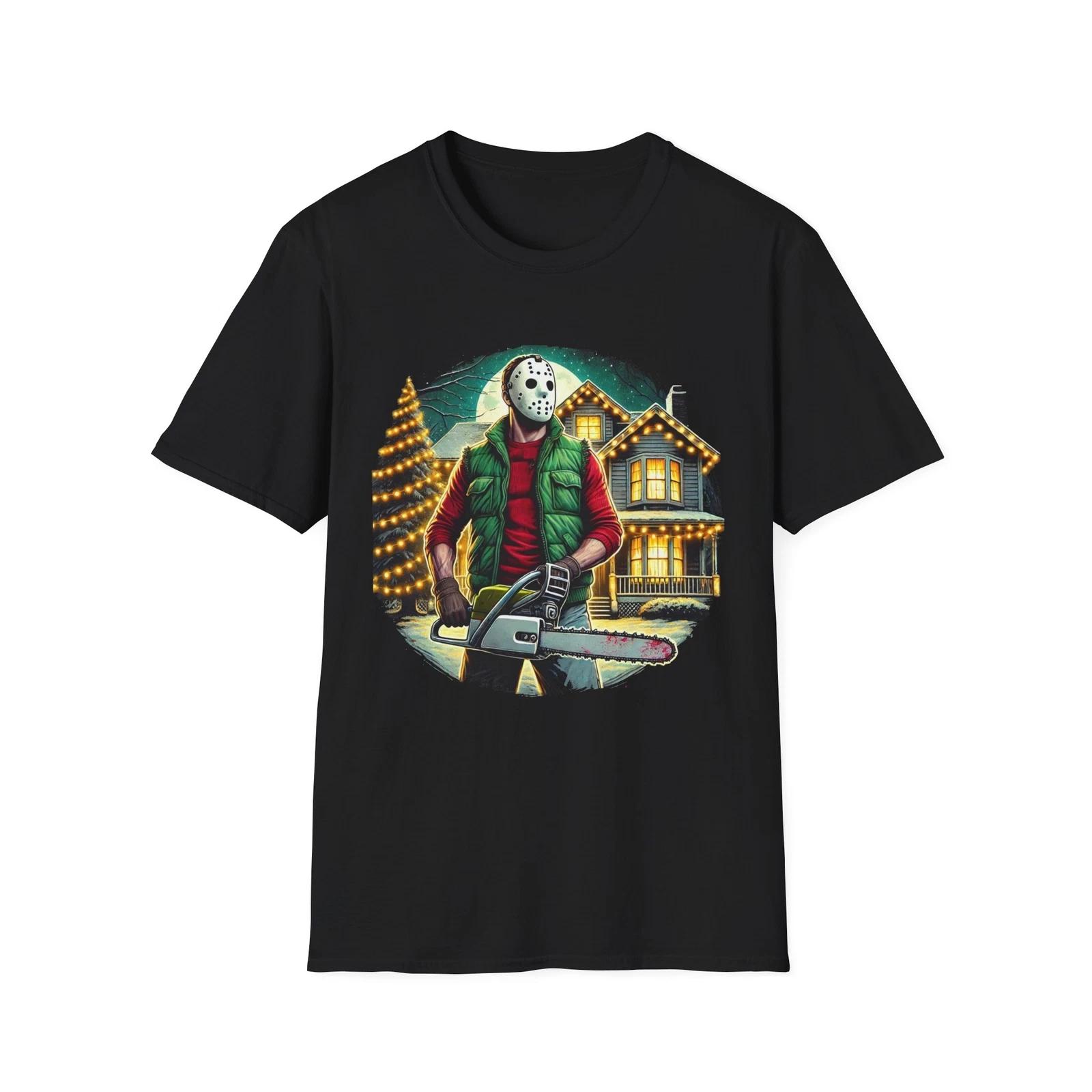 Clark Griswold Meets Jason Voorhees T-Shirt – Holiday Horror Mashup M