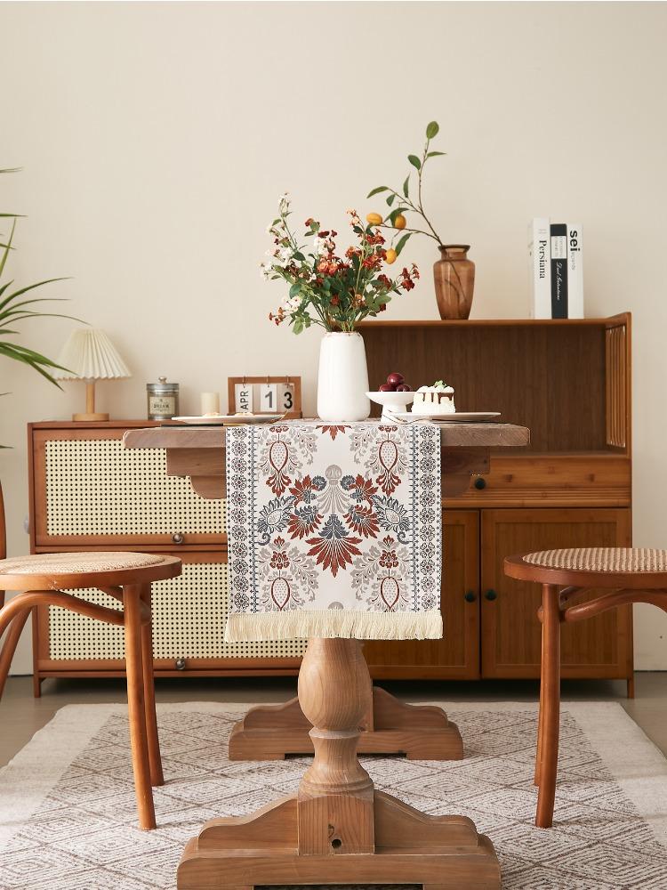 New Chinese Classical Printing Table Flag Decoration Classical Painting Table Flag Color Table Towel Household Dining Table Tea Party