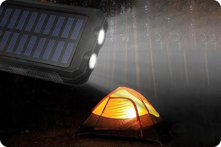 Power Bank Ładowarka Solarna 2Xusb Turystyczna+Etui Wodoodporne Na Telefon