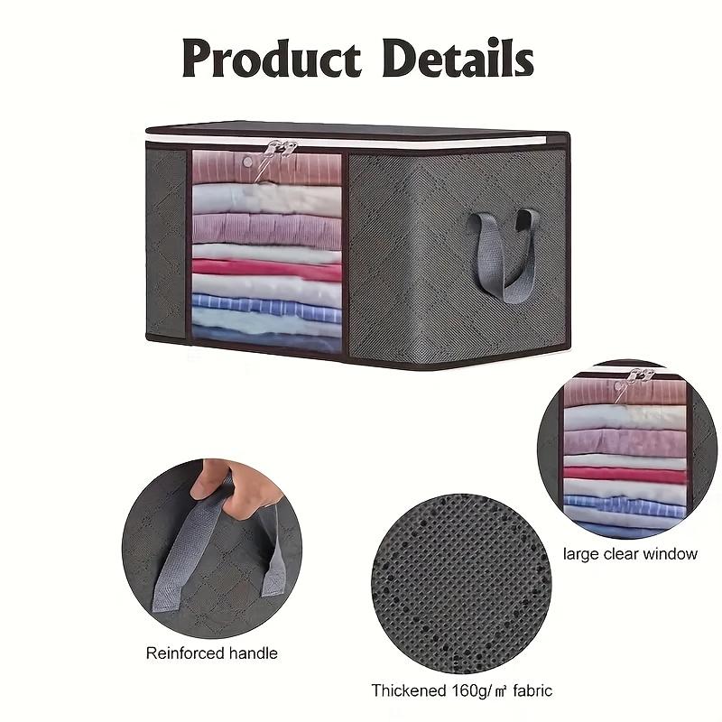 6pcs 23.78 Gallon Oversized Storage Bag with Zipper and Lid - Foldable and Durable Clothing Organizing Bag Suitable for Bedding