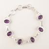 Natural Amethyst Gemstone Jewelry 925 Sterling Silver Chain Bracelet 9"For Women RB-6-9