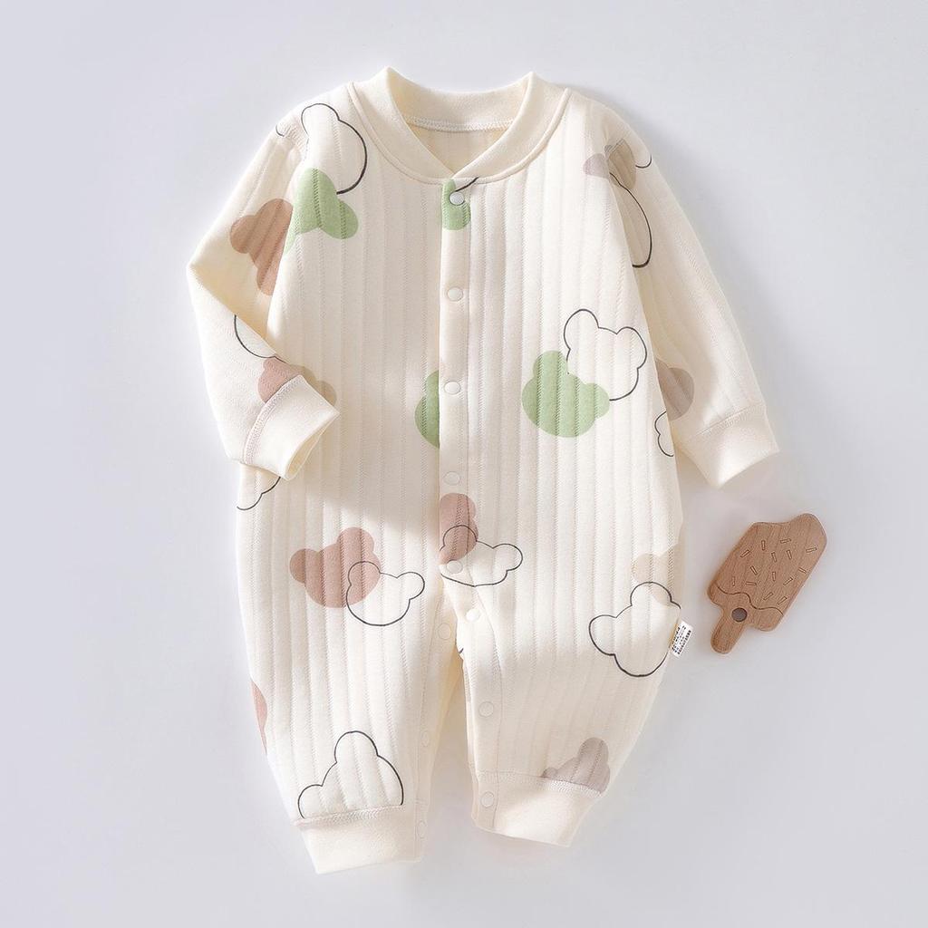 Quilted Baby Jumpsuit: Warm Winter Romper & Thicken Air Cotton Pajamas