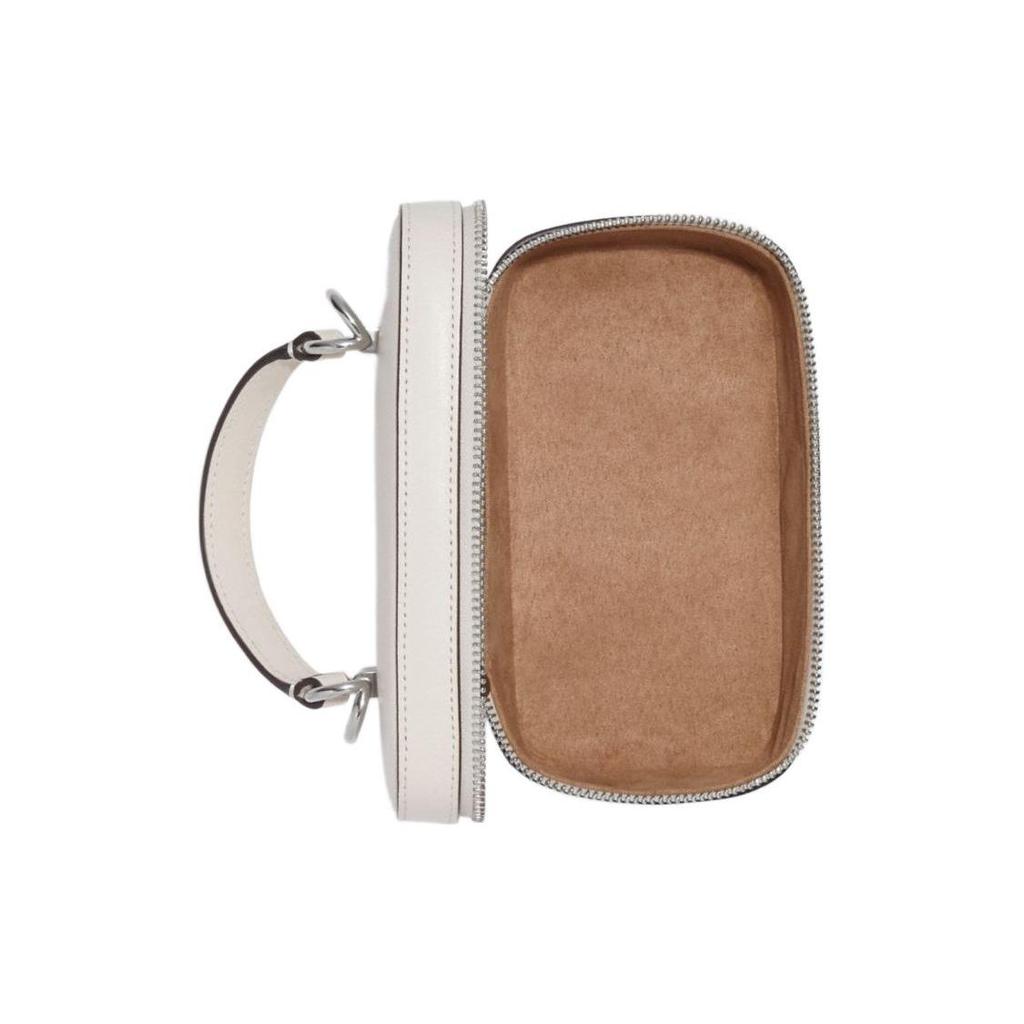 Coach Canvas 18 Silver Metal Letter Logo Zipper Hardware Flap Leather Storage Bag Handbag Crossbody Bag Small Women Bags Brown White CJ522-SIGHA