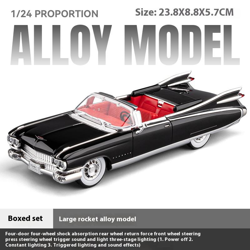 1/24 Cadillac Eldorado 1959 Alloy Sports Car Model Metal Die Cast Sound and Light Pull Back Boy Gift Ornament Halloween Toys