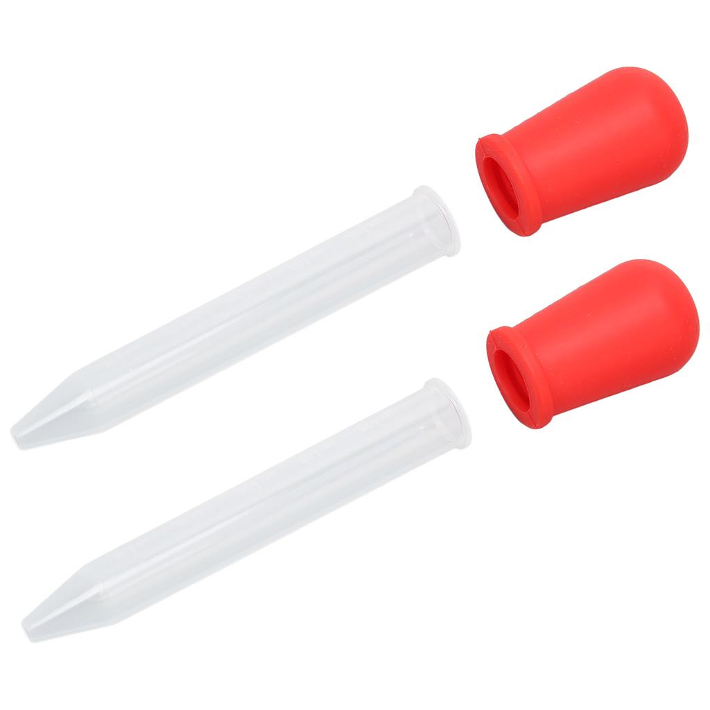 2pcs Multifunctional Transfer Pipette Silicone Calibrated Liquid Dropper for Laboratory DIY ArtRed