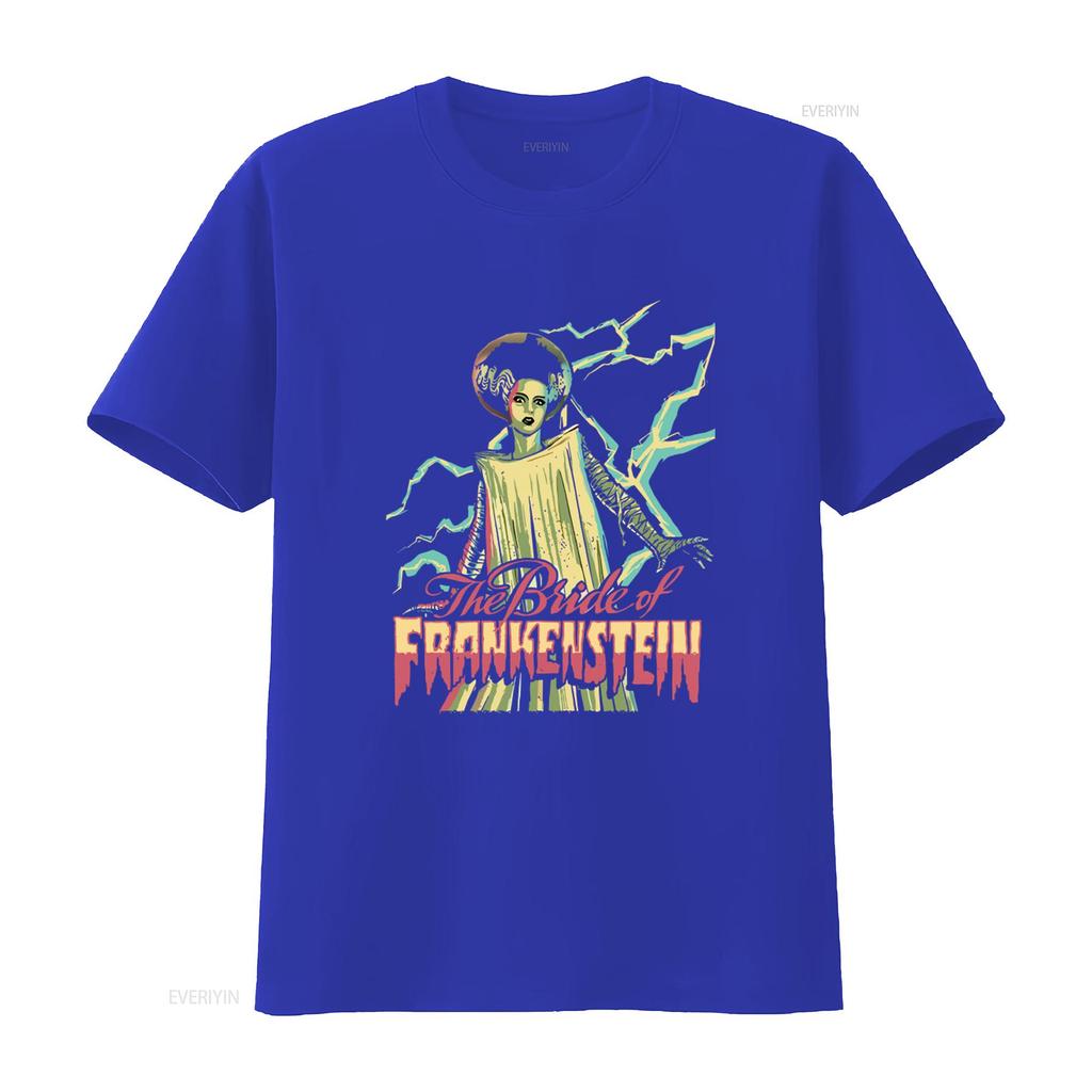 Universal Monsters Frankenstein Bright Bride Black Adult T Shirt Classic Horror Movie Design vintage Washed Soft Comfortable