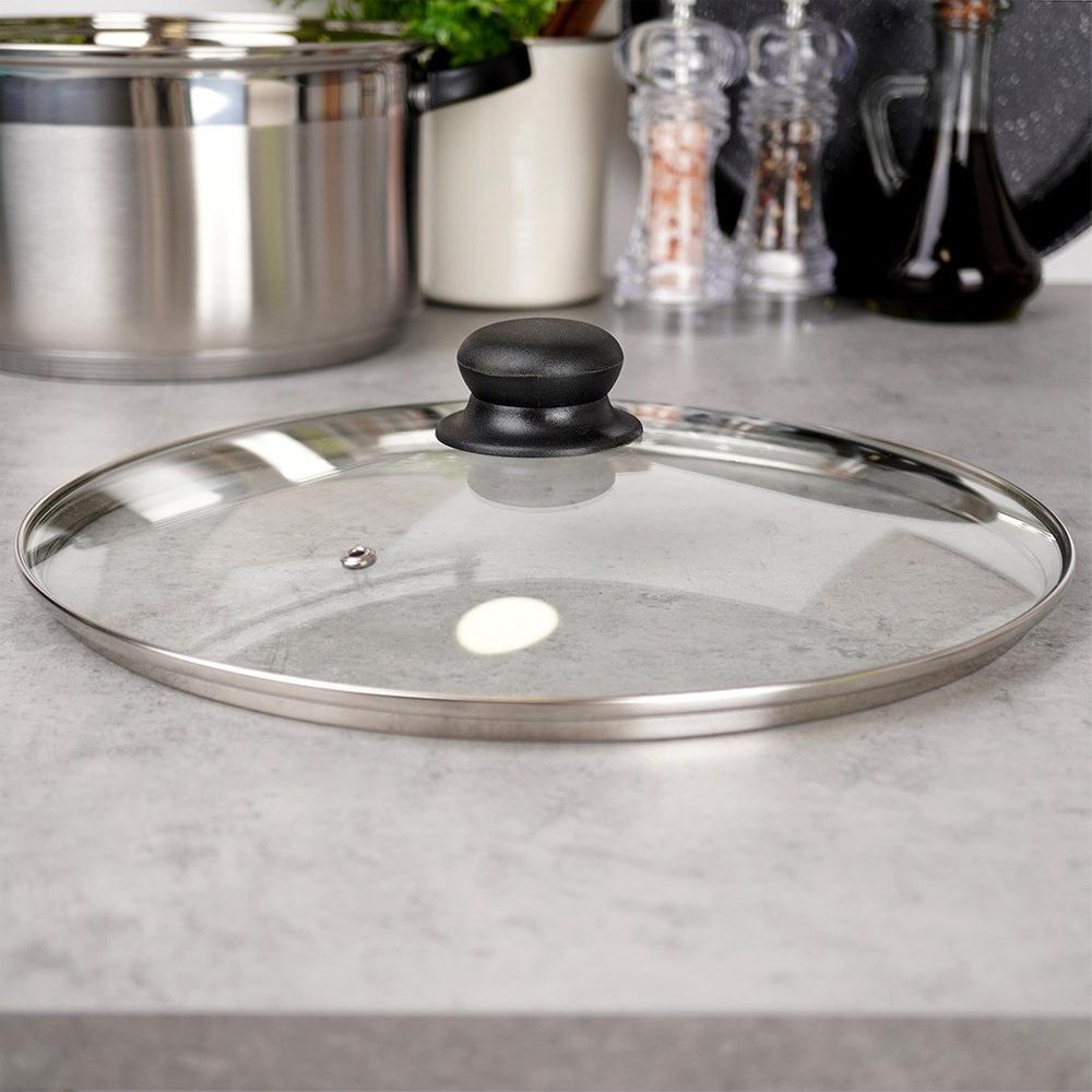 Granit-Pfanne mit Glasdeckel BLACK&WOOD 32 cm