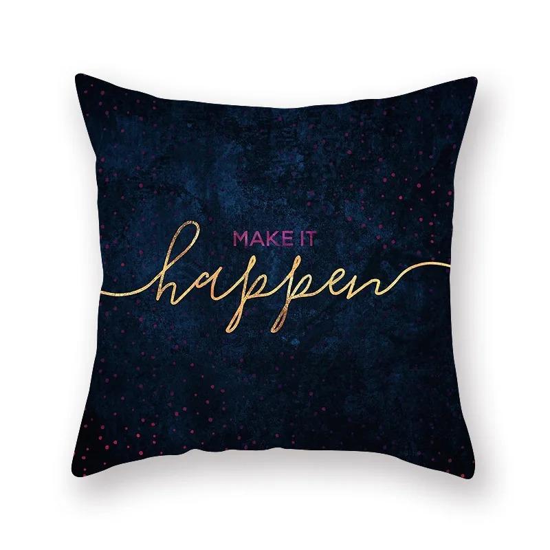 Retro Blue Printed Pillowcase Car Ornaments Office Living Room Sofa Home Pillowcase