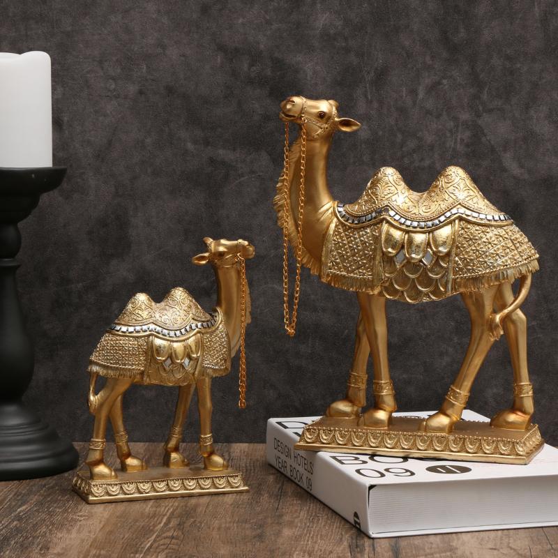 Matte Finish Light Luxury Camel Statue Art Craft Desktop Ornament for Home Office Workplace Decor Ideal Gift