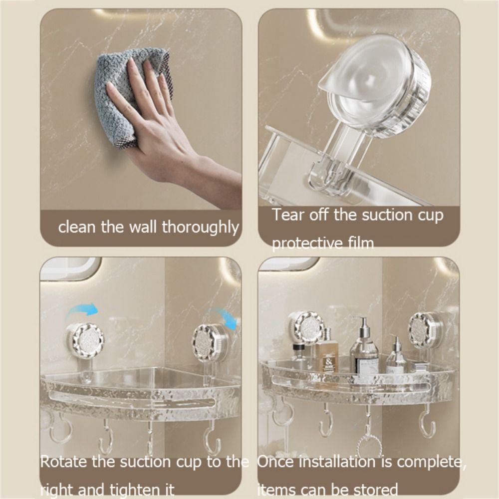 Plastic Bathroom Corner Storage Shelf Convenient Cosmetic Holder Storage Rack Hostel