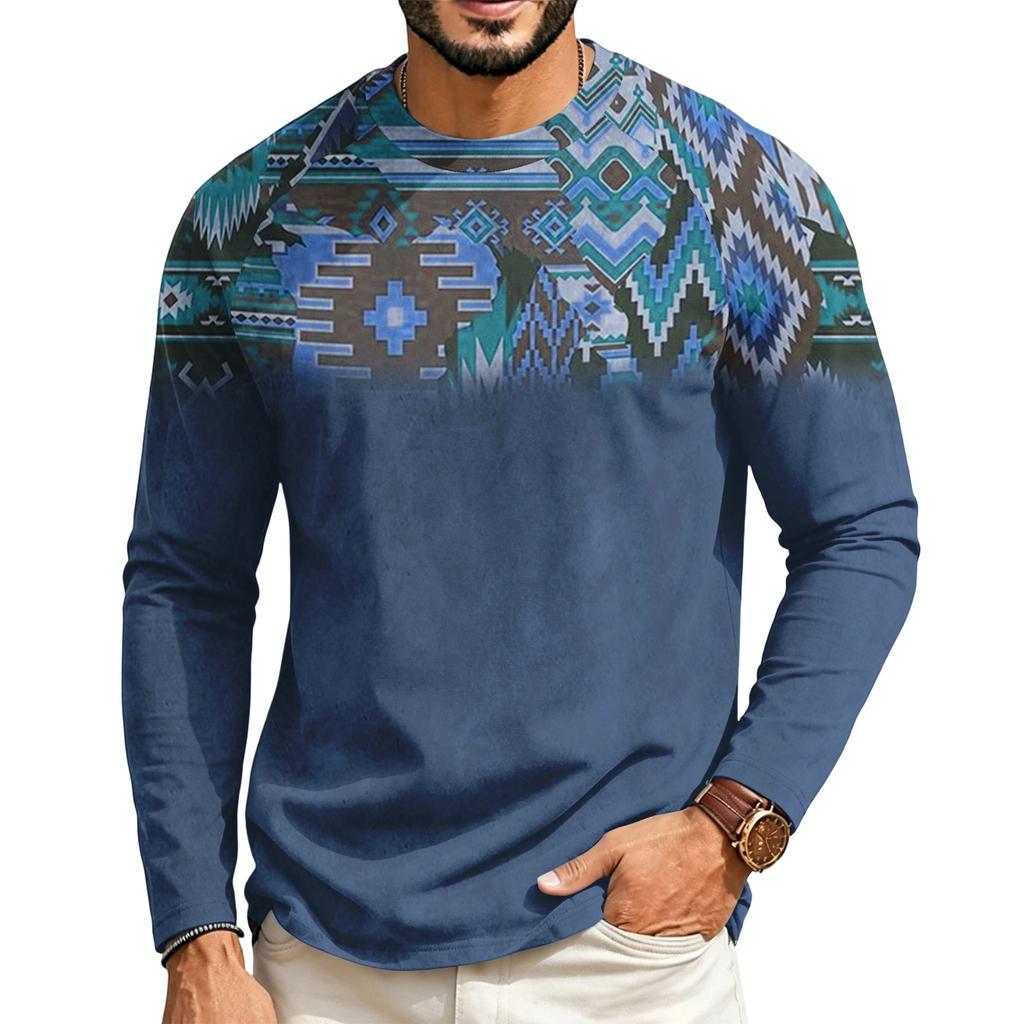 Maglietta da uomo a maniche lunghe raglan con scollo casual per l'uso quotidiano