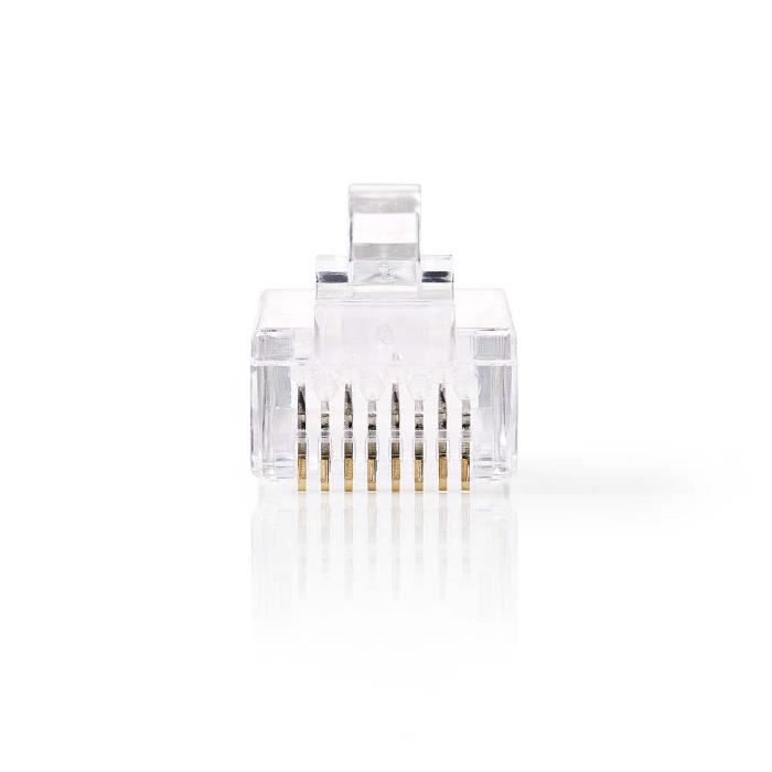 Connecteur RJ45 - NEDIS - CCGB89305TP - Stranded UTP CAT6 - Plaqué or - Transparent