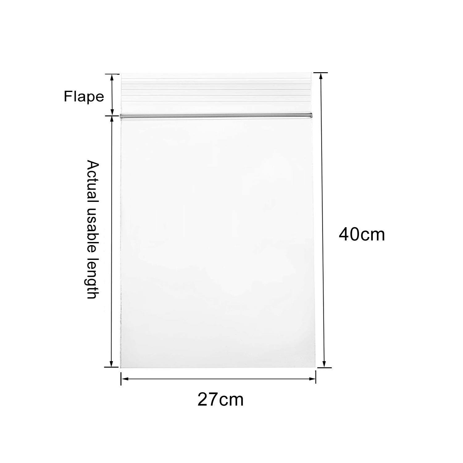 

100 шт., самозапечатывающиеся прозрачные целлофановые пакеты, закрывающиеся пластиковые полиэтиленовые пакеты на молнии, полиэтиленовые пакеты для фотографий, открыток, ювелирных документов, хлебобулочных изделий, печенья, конфет 27x40cm 100pcs
