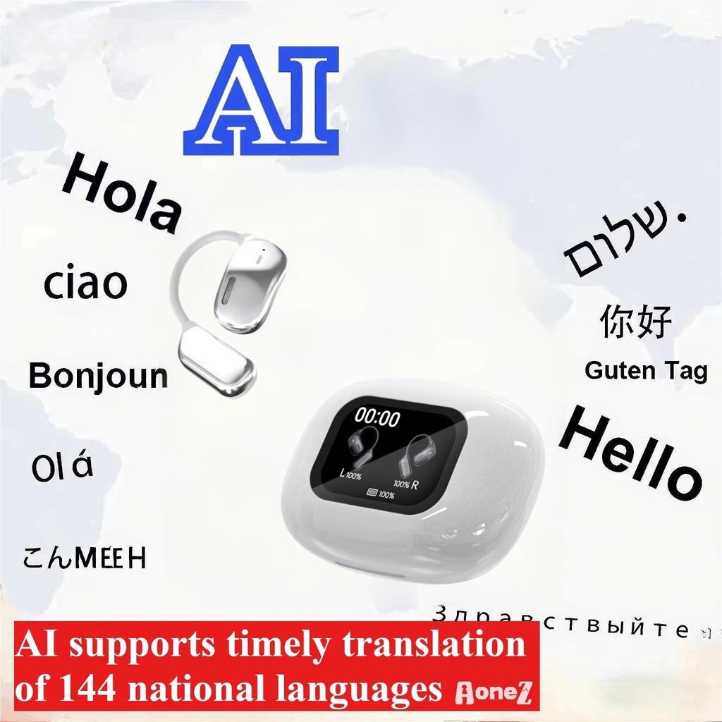 Real Time Translation Earbuds 144 Languages AI Translator with Charging Case Noise Cancelling for IPhone Android Travel Business