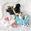 Fluffy Leather Jacket with for 10cm Plush Toy Tail, Blue, [Used]
