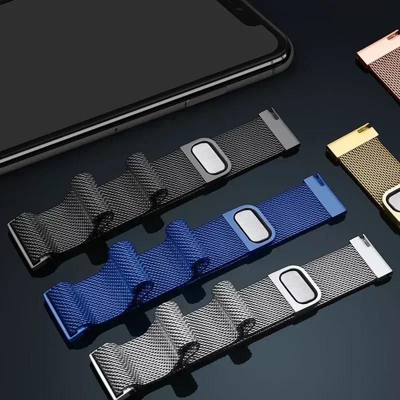 22MM Magnetic Milanese Loop For QCY GTS Smart Watch Band Metal Bracelet For QCY GTC/GTS Replacement Wristband Correa Accessories