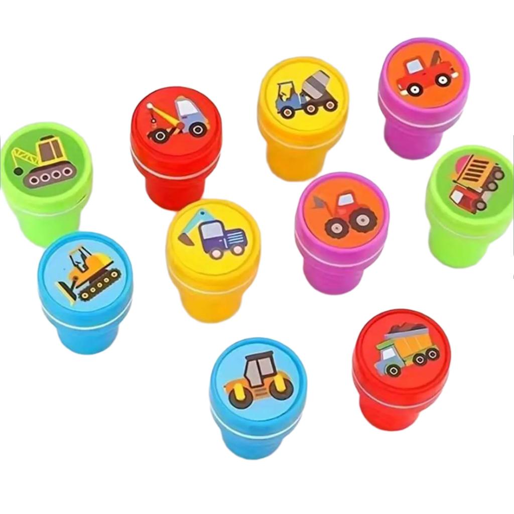 10Pcs Construction Vehicle Stamper Kid Educational Stamping Tool For Kid Art Craft Classroom Reward And Notebook Journal