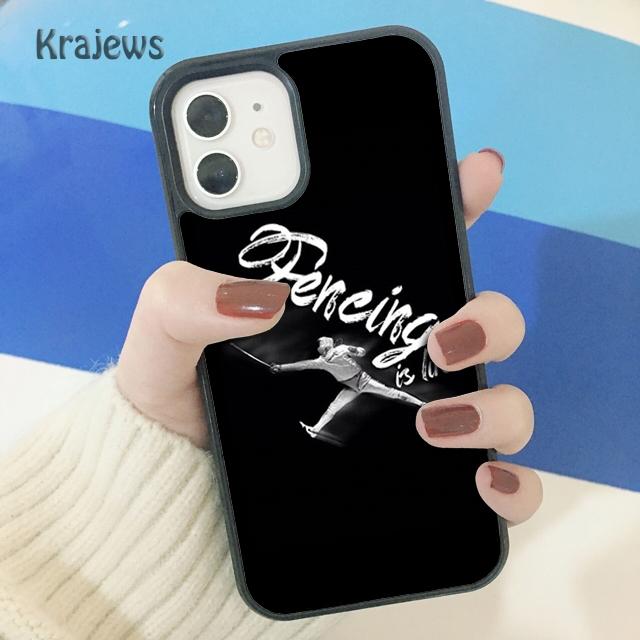Krajews Fencing Sport Soft Phone Case Cover For iPhone 17 Air 16 15 14 plus 11 12 13 pro max coque Shell Fundas