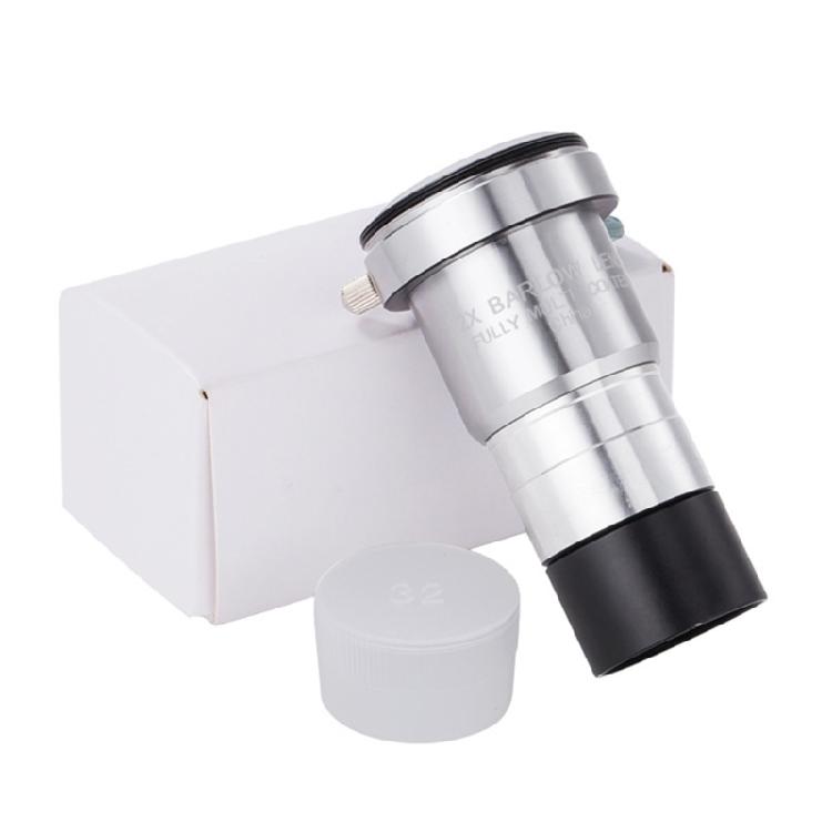 Lightweight 2X Barlow Lens Optical Designs Lens Portable Telescope Lens Metal Lens for Outdoor Skywatching & Photography