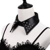 Detachable Black Leather Fake Collar Pu Punk Style Collar Cool Rivet Collar  Photo Props