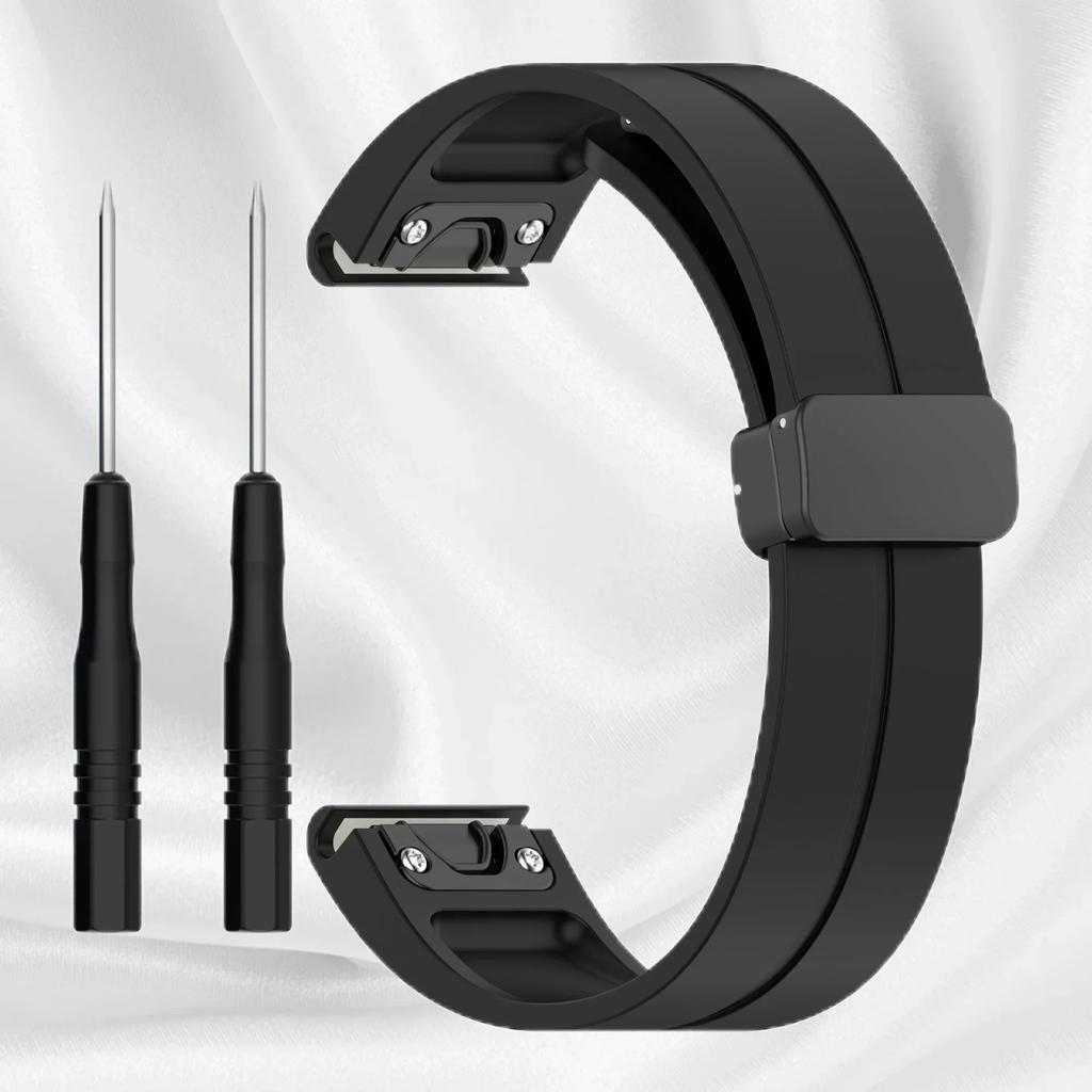 26mm 22mm Magnetic Buckle Strap For Garmin Fenix 7 7X 6X Pro 5Plus 6S 7S 3 3HR Forerunner 965 945 Silicone Bracelet Watchband