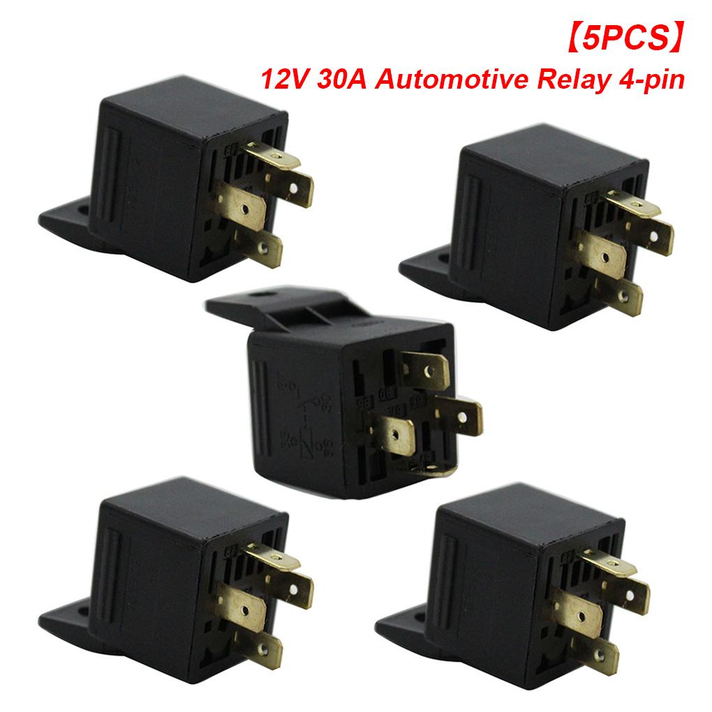 Pack of 5 Car 12V 30A Relay Motorcycle Light Relays Overcurrent Protection