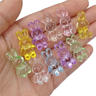 30 pezzi di perline in acrilico per la creazione di gioielli con orso di coniglio, risultati fai da te trasparenti, collana, braccialetto, pendente all'ingrosso
