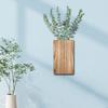 Wooden Wall Planter With Artificial Plants, Indoor Wooden Pocket Vase