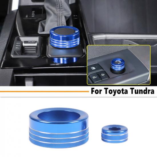 Car Mode&Mirror Adjust Knob Cover Ring For Toyota Tundra 22-25 Accessories Blue