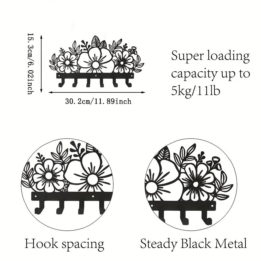 Wall Mounted Metal Coat Rack - Artistic Design, Multiple Racks and Hooks for Coats, Enhancing Your Wall Space