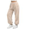 Women's Casual Color High Waist Drawstring Elastic Pants for and Activewear