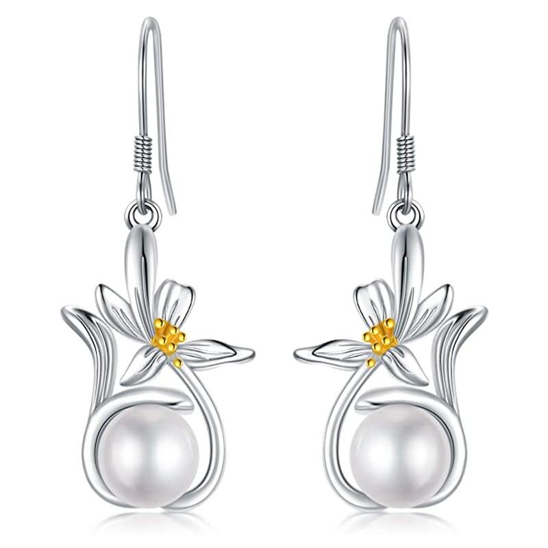 Imitationsperlen-Ohrhänger für Damen, trendige Dame, elegant, weiblich, Partyschmuck, zweifarbiges Design, exquisite Accessoires
