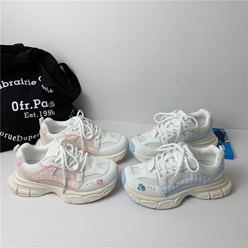 Autumn mesh breathable dad shoes women's 2025 new original niche lightweight thick-soled fashion foreign casual shoes