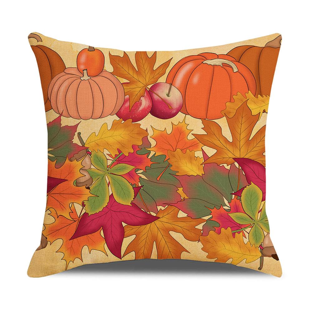 Home Autumn Pillow Cover New Pumpkin Truck Linen Cushion Cushion Cover