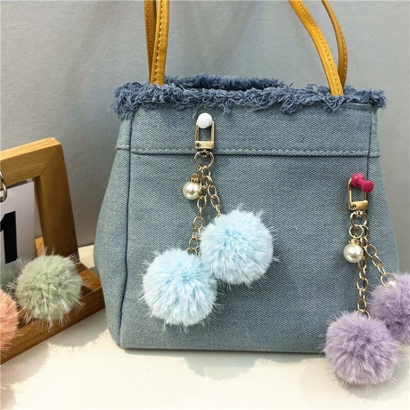 

Милый жемчужный брелок для ключей, свежая конфета, плюшевый шарик, сумка, подвеска, автомобильный брелок, чехол для наушников, подвесные аксессуары