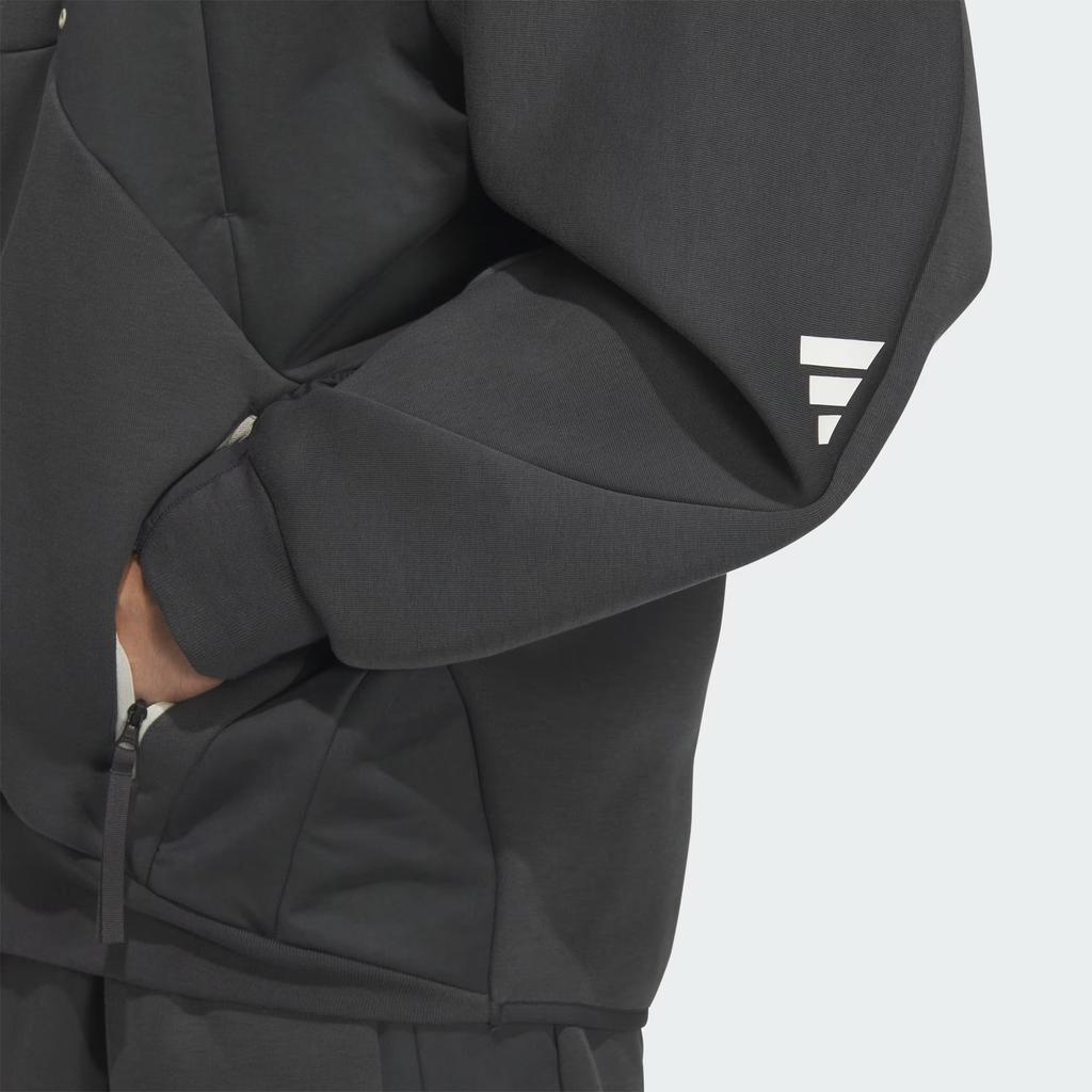 adidas FW24 FUSTL P Hoodie 2 Sports Casual Simple Jacket Men Jacket Carbon-Black JM6188