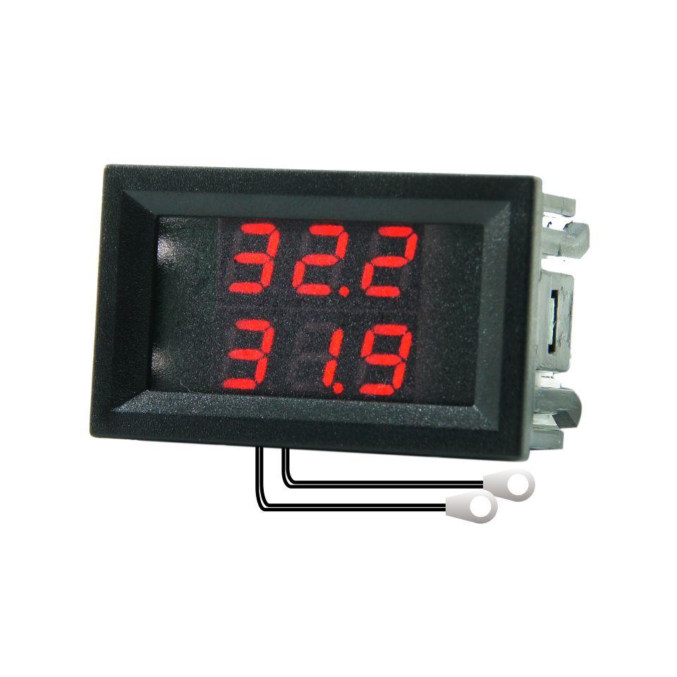 DC 4-28V LED Double Display Digital Thermometer On Board Thermometer NTC Metal Waterproof Probe Temperature Sensor High Accuracy