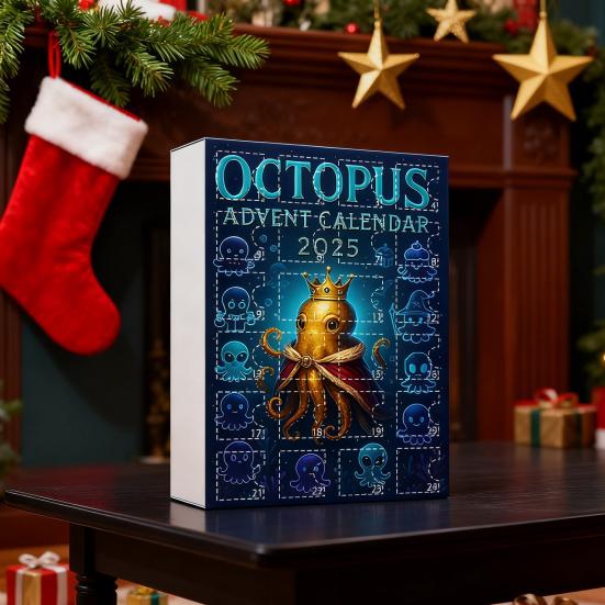 Caw-F Advent Calendar 2025 Chicken Ornaments 24-Day Countdown Box Christmas Tree Hanging Decor Multifunctional Holiday Decoration for Kids