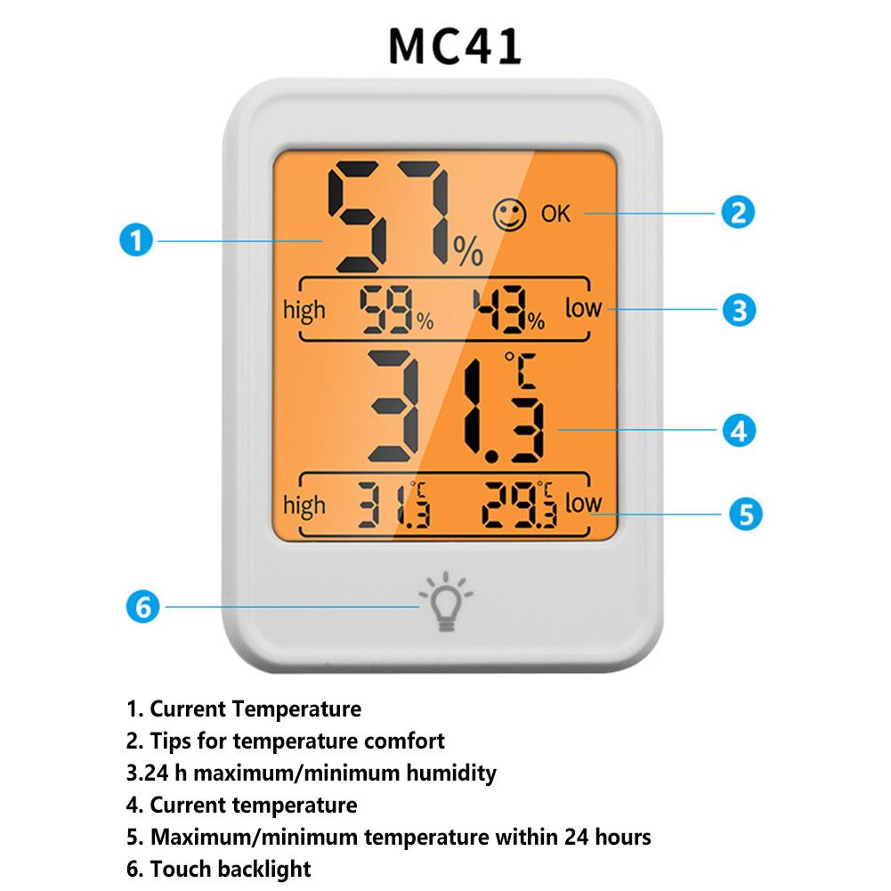 Digital Electronic Thermo-hygrometer Temperature Humidity Meter With Backlight For Living Room Bedroom Officen