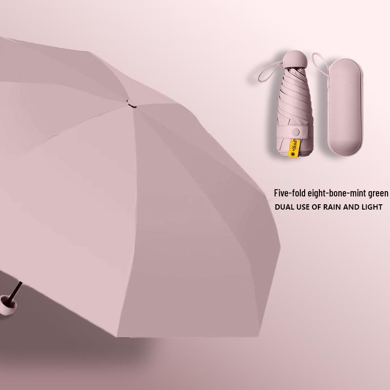 Compact Women's Umbrella with UV Protection and Black Coating – Dual-Use for Sun and Rain
