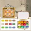 12 Color Dynasty Series Pearlescent Mini Watercolor Pigment Portable Set High Value Art Painting Graffiti Solid Water Color